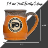 Philadelphia Flyers 14-oz Two-Tone Tall Belly Mug, Handmade Large Ceramic Coffee Mug With Team Logo, Premium Deneen Pottery Made in USA