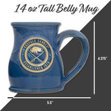 Buffalo Sabres 14-oz Two-Tone Tall Belly Mug, Handmade Large Ceramic Coffee Mug With Team Logo, Premium Deneen Pottery Made in USA