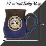 New York Knicks 14-oz Two-Tone Tall Belly Mug, Handmade Large Ceramic Coffee Mug With Team Logo, Premium Deneen Pottery Made in USA
