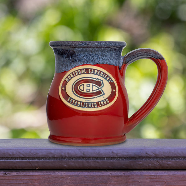 Montreal Canadiens 14-oz Two-Tone Tall Belly Mug, Handmade Large Ceramic Coffee Mug With Team Logo, Premium Deneen Pottery Made in USA