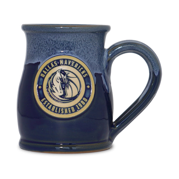 Dallas Mavericks 14-oz Two-Tone Tall Belly Mug, Handmade Large Ceramic Coffee Mug With Team Logo, Premium Deneen Pottery Made in USA