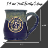 Denver Nuggets 14-oz Two-Tone Tall Belly Mug, Handmade Large Ceramic Coffee Mug With Team Logo, Premium Deneen Pottery Made in USA