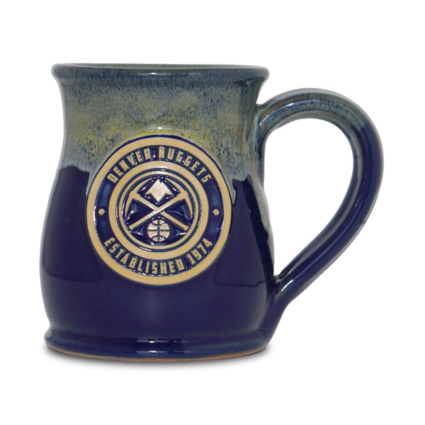 Denver Nuggets 14-oz Two-Tone Tall Belly Mug, Handmade Large Ceramic Coffee Mug With Team Logo, Premium Deneen Pottery Made in USA
