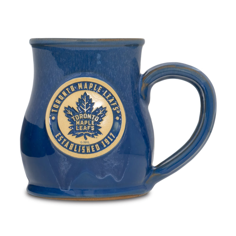Toronto Maple Leafs 14-oz Two-Tone Tall Belly Mug, Handmade Large Ceramic Coffee Mug With Team Logo, Premium Deneen Pottery Made in USA