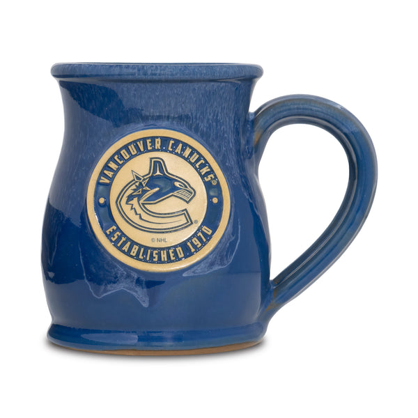 Vancouver Canucks 14-oz Two-Tone Tall Belly Mug, Handmade Large Ceramic Coffee Mug With Team Logo, Premium Deneen Pottery Made in USA