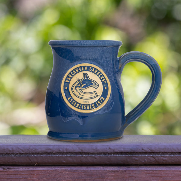 Vancouver Canucks 14-oz Two-Tone Tall Belly Mug, Handmade Large Ceramic Coffee Mug With Team Logo, Premium Deneen Pottery Made in USA