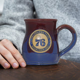 Philadelphia 76ers 14-oz Two-Tone Tall Belly Mug, Handmade Large Ceramic Coffee Mug With Team Logo, Premium Deneen Pottery Made in USA