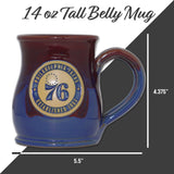 Philadelphia 76ers 14-oz Two-Tone Tall Belly Mug, Handmade Large Ceramic Coffee Mug With Team Logo, Premium Deneen Pottery Made in USA