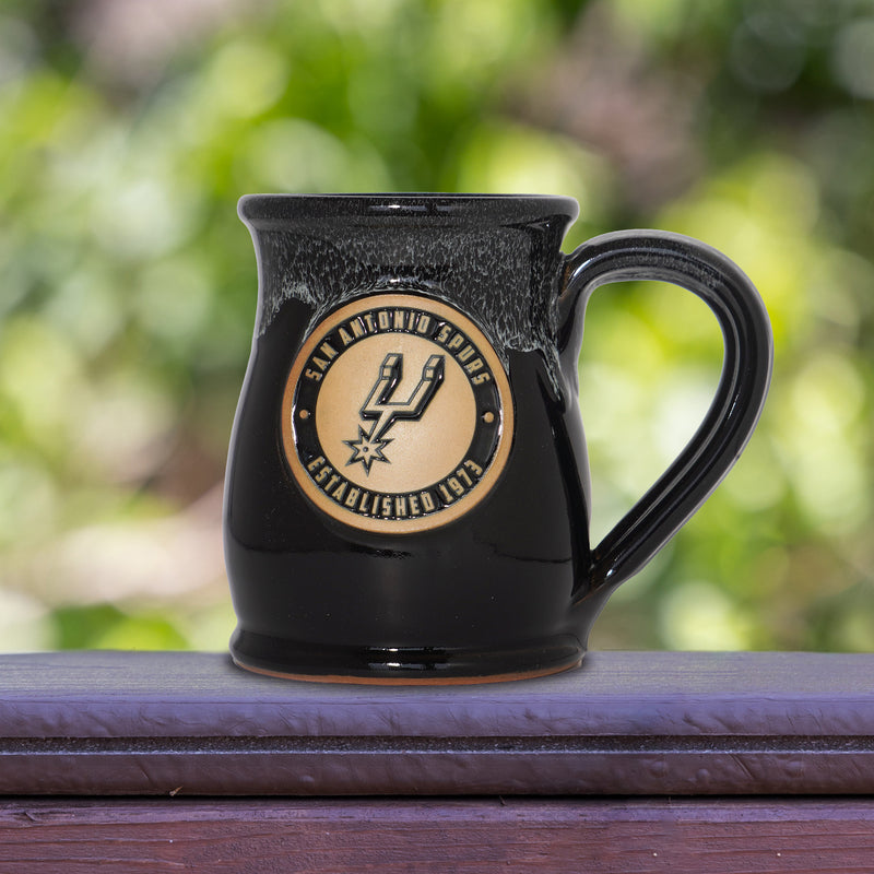San Antonio Spurs 14-oz Two-Tone Tall Belly Mug, Handmade Large Ceramic Coffee Mug With Team Logo, Premium Deneen Pottery Made in USA