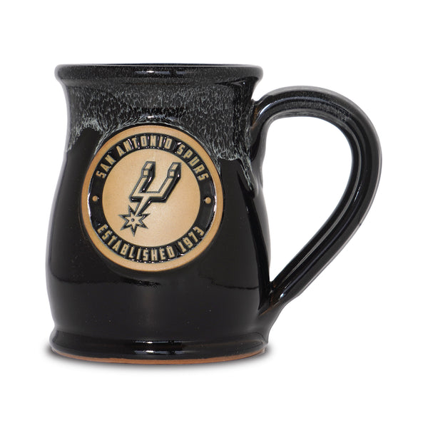 San Antonio Spurs 14-oz Two-Tone Tall Belly Mug, Handmade Large Ceramic Coffee Mug With Team Logo, Premium Deneen Pottery Made in USA