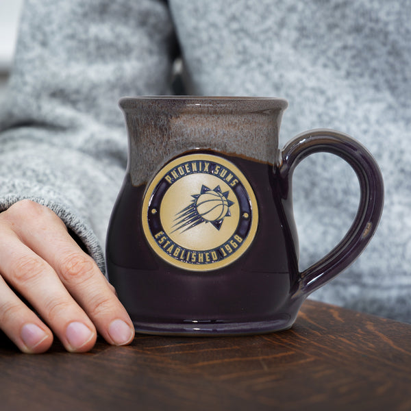 Phoenix Suns 14-oz Two-Tone Tall Belly Mug, Handmade Large Ceramic Coffee Mug With Team Logo, Premium Deneen Pottery Made in USA