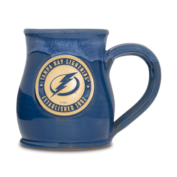 Tampa Bay Lightning 14-oz Two-Tone Tall Belly Mug, Handmade Large Ceramic Coffee Mug With Team Logo, Premium Deneen Pottery Made in USA