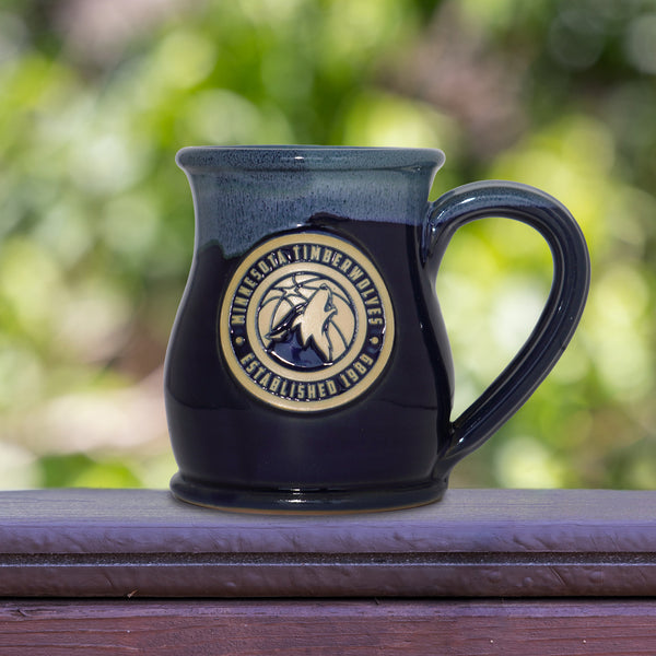 Minnesota Timberwolves 14-oz Two-Tone Tall Belly Mug, Handmade Large Ceramic Coffee Mug With Team Logo, Premium Deneen Pottery Made in USA