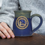 Golden State Warriors 14-oz Two-Tone Tall Belly Mug, Handmade Large Ceramic Coffee Mug With Team Logo, Premium Deneen Pottery Made in USA
