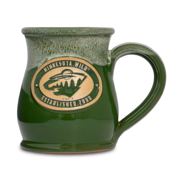 Minnesota Wild 14-oz Two-Tone Tall Belly Mug, Handmade Large Ceramic Coffee Mug With Team Logo, Premium Deneen Pottery Made in USA