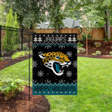 Jaguars Winter Snowflake Garden Flag