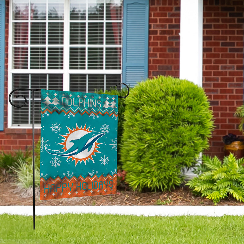 Dolphins Winter Snowflake Garden Flag