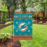 Dolphins Winter Snowflake Garden Flag