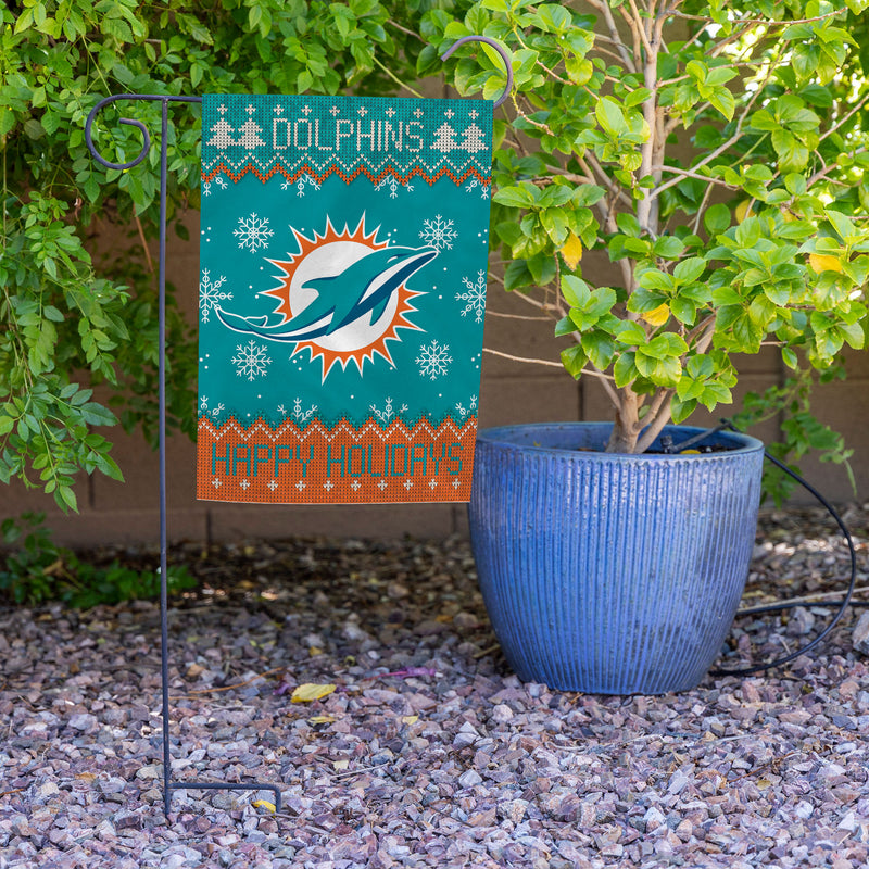 Dolphins Winter Snowflake Garden Flag