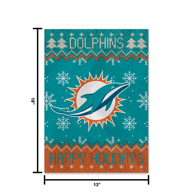 Dolphins Winter Snowflake Garden Flag