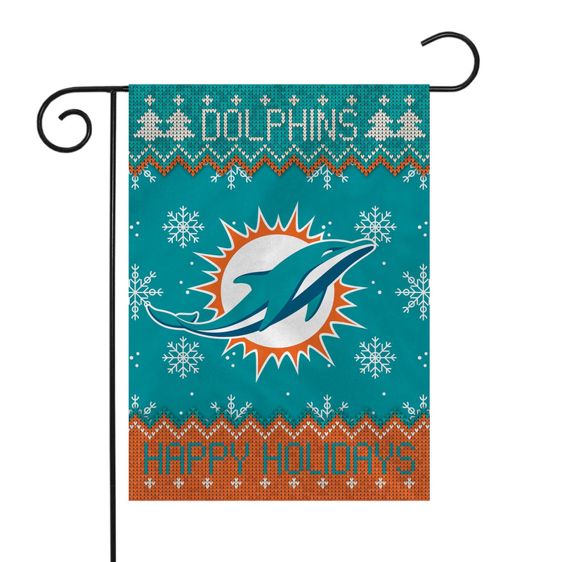 Dolphins Winter Snowflake Garden Flag