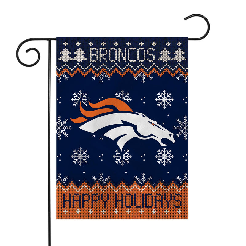 Broncos Winter Snowflake Garden Flag