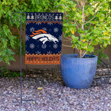 Broncos Winter Snowflake Garden Flag