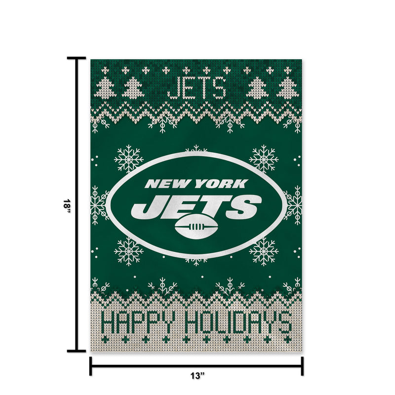 Jets Winter Snowflake Garden Flag