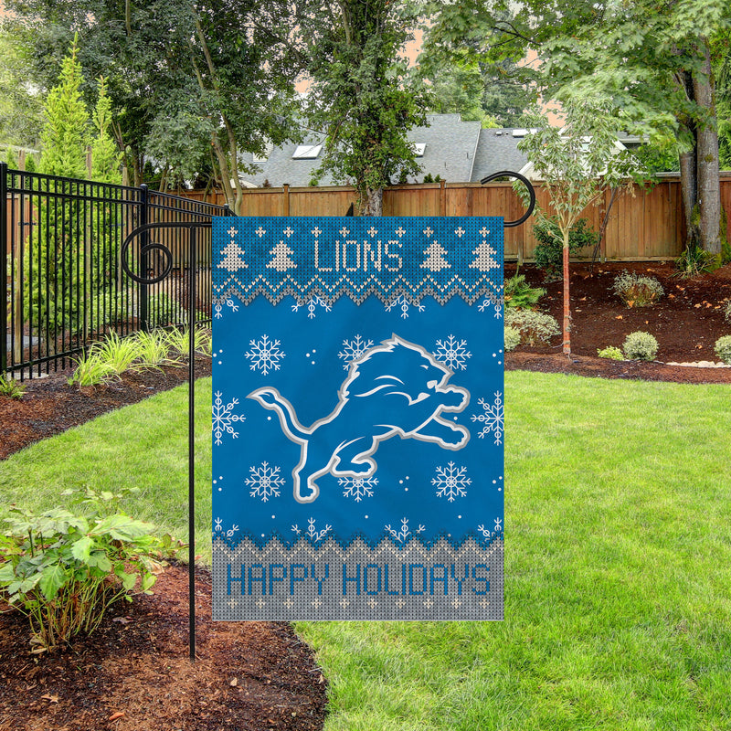 Lions Winter Snowflake Garden Flag