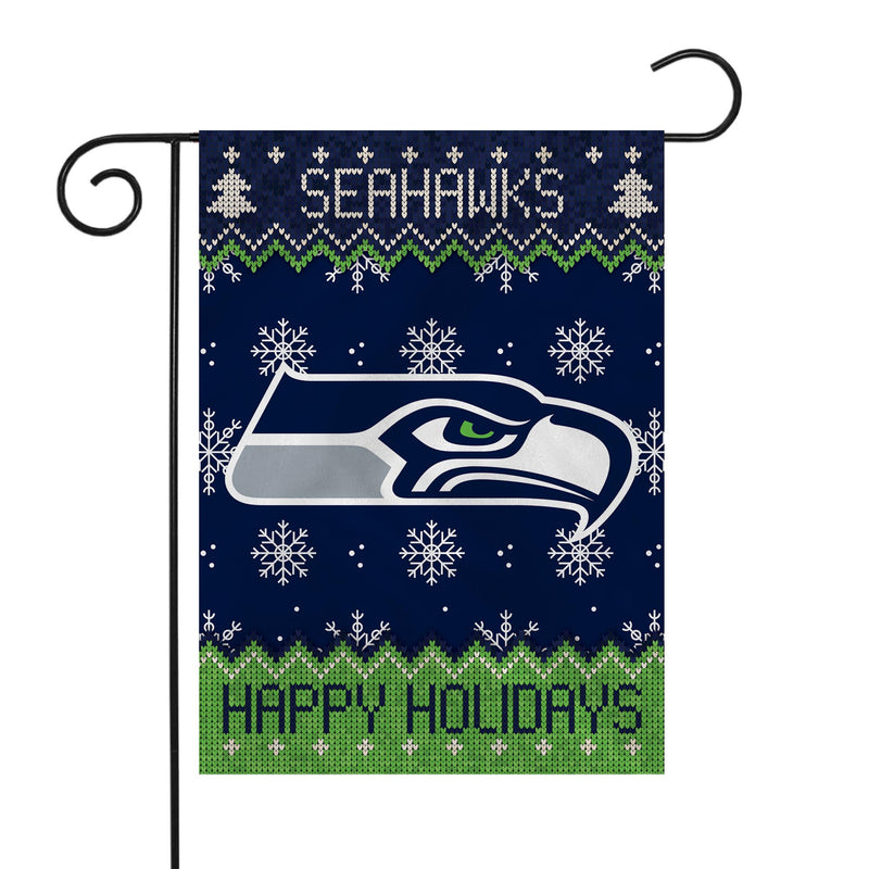 Seahawks Winter Snowflake Garden Flag