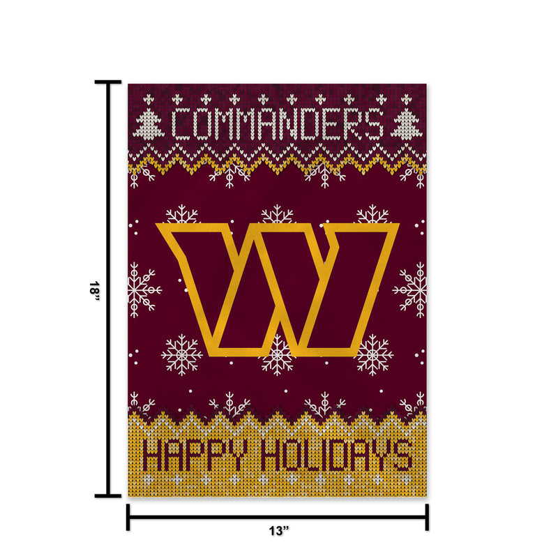 Commanders Winter Snowflake Garden Flag