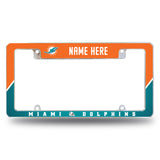Dolphins Personalized All Over Chrome Frame