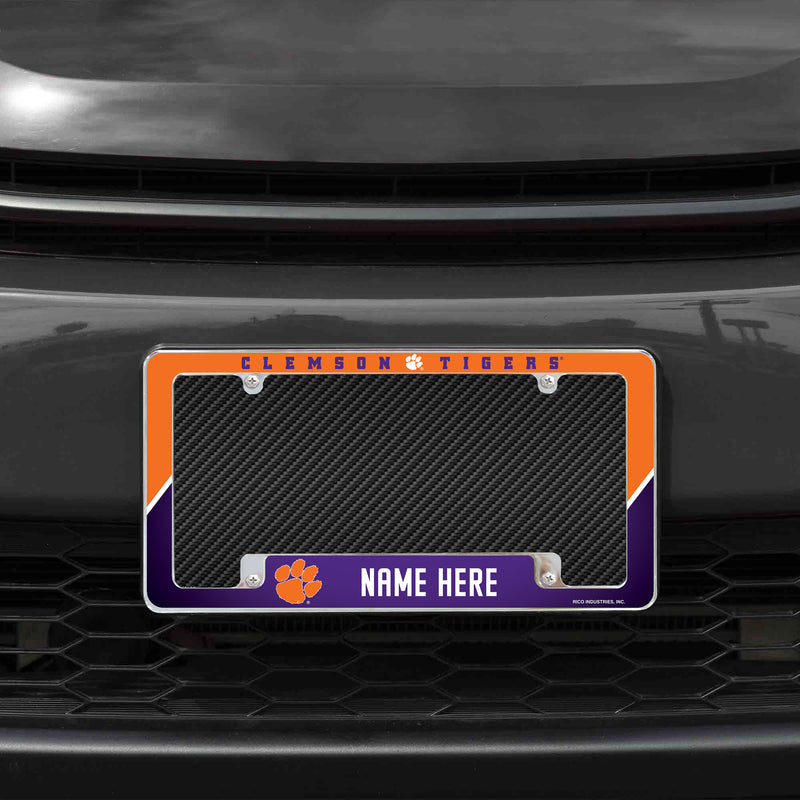 Clemson Personalized All Over Chrome Frame