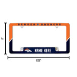 Broncos Personalized All Over Chrome Frame