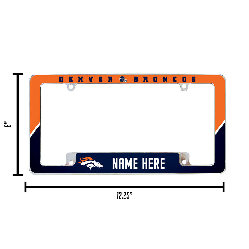 Broncos Personalized All Over Chrome Frame