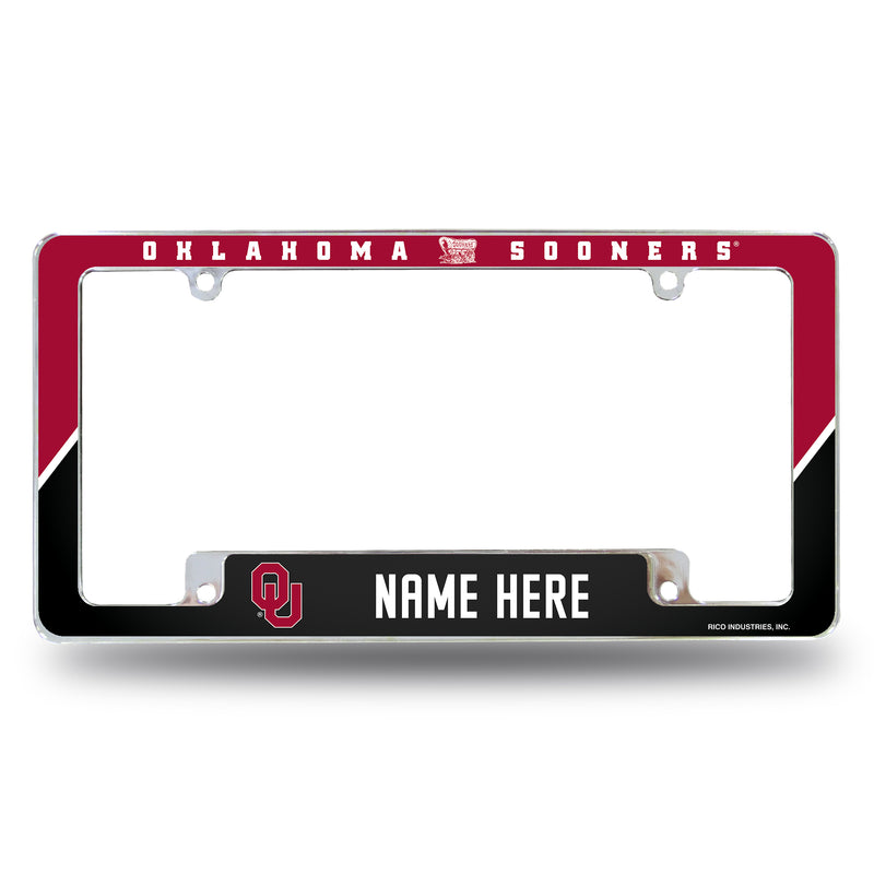Oklahoma University Personalized All Over Chrome Frame