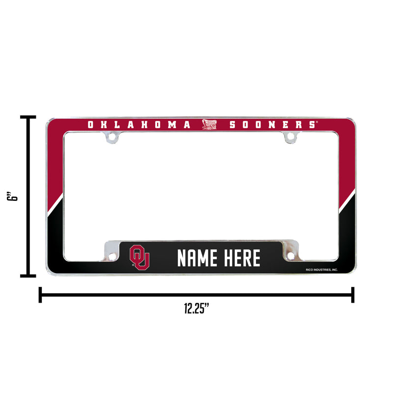 Oklahoma University Personalized All Over Chrome Frame