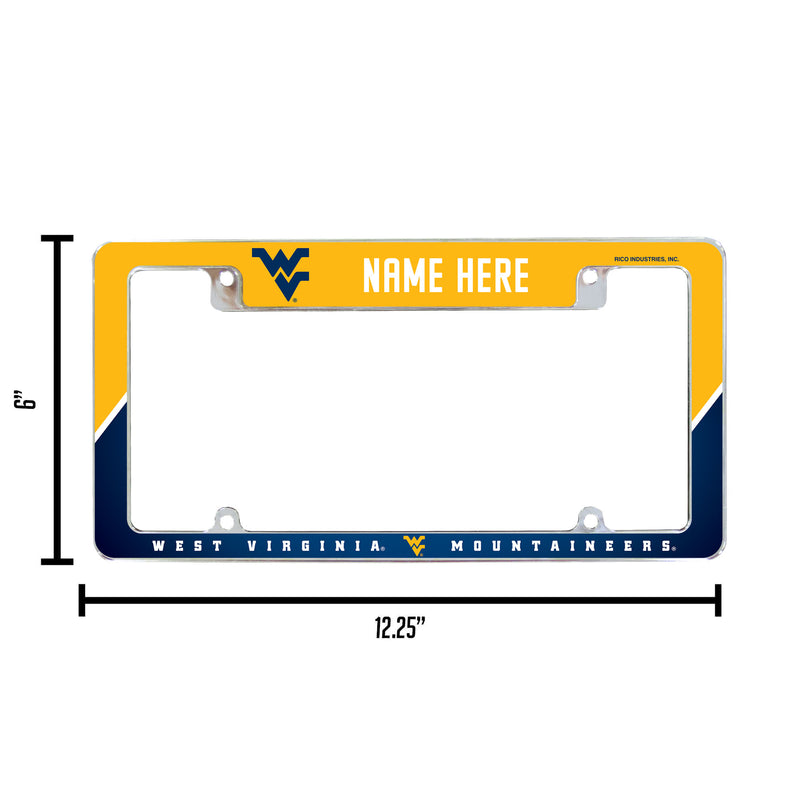 West Virginia University Personalized All Over Chrome Frame