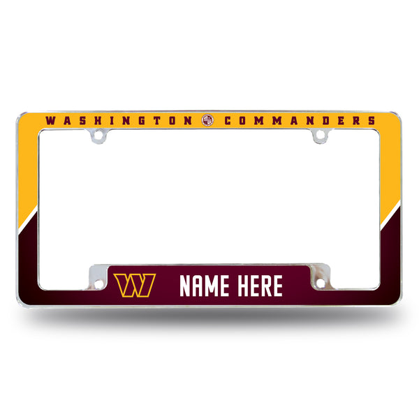 Washington Commanders Personalized All Over Chrome Frame