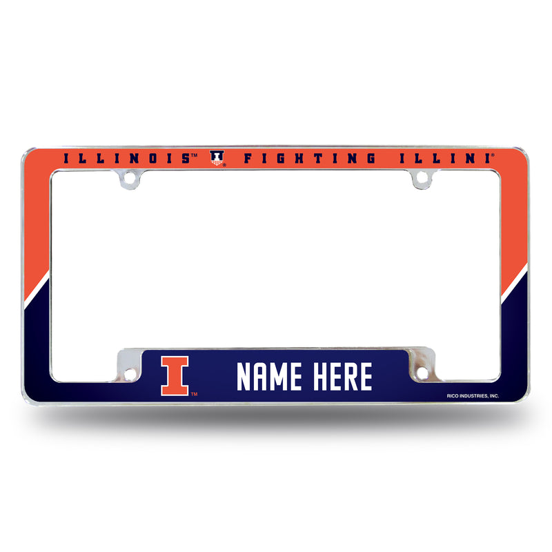 Illinois University Personalized All Over Chrome Frame