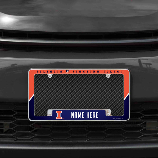 Illinois University Personalized All Over Chrome Frame