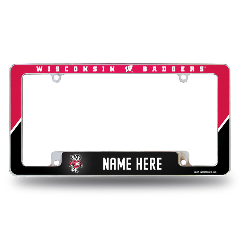 Wisconsin University Personalized All Over Chrome Frame