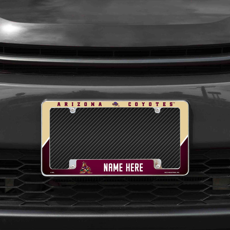 Coyotes Personalized All Over Chrome Frame