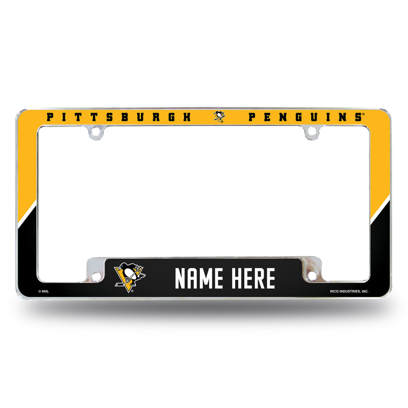 Penguins Personalized All Over Chrome Frame