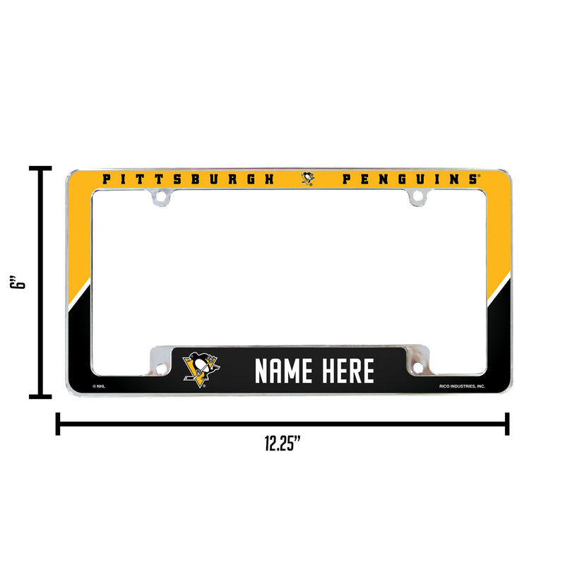 Penguins Personalized All Over Chrome Frame