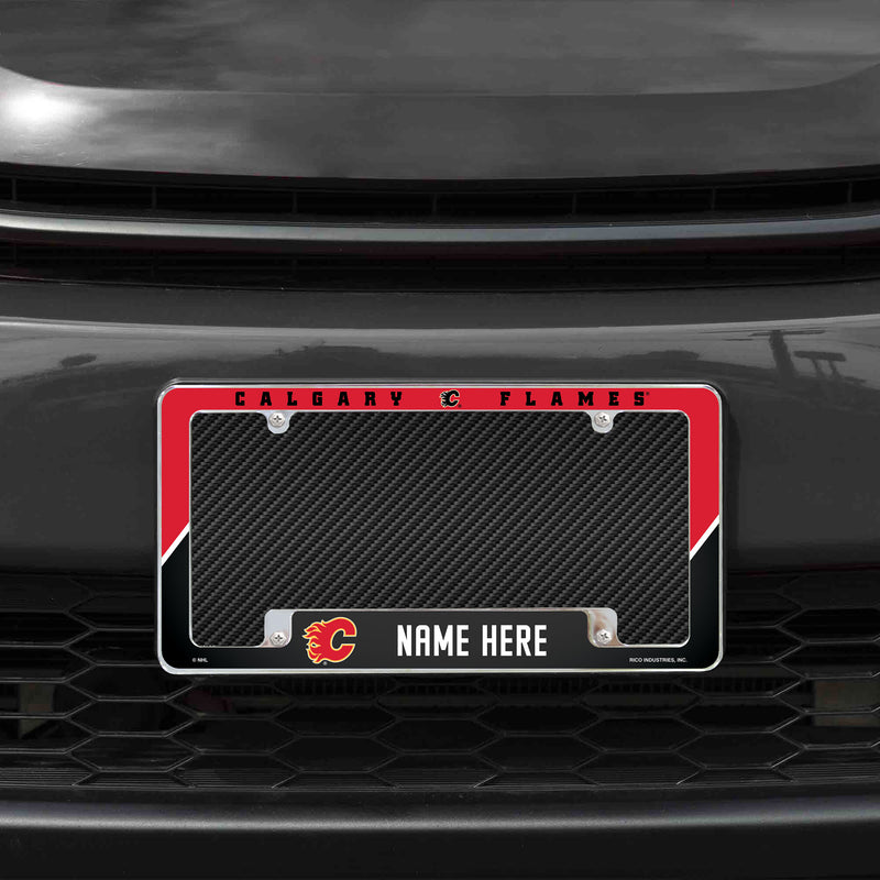 Flames Personalized All Over Chrome Frame