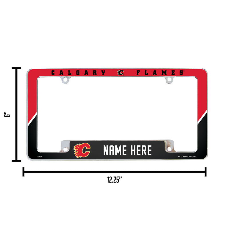 Flames Personalized All Over Chrome Frame
