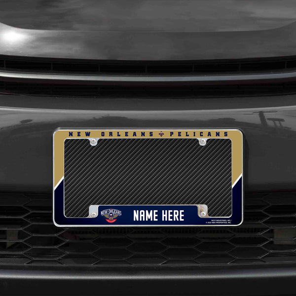 Pelicans Personalized All Over Chrome Frame