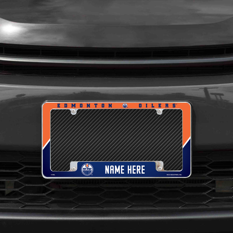 Oilers Personalized All Over Chrome Frame