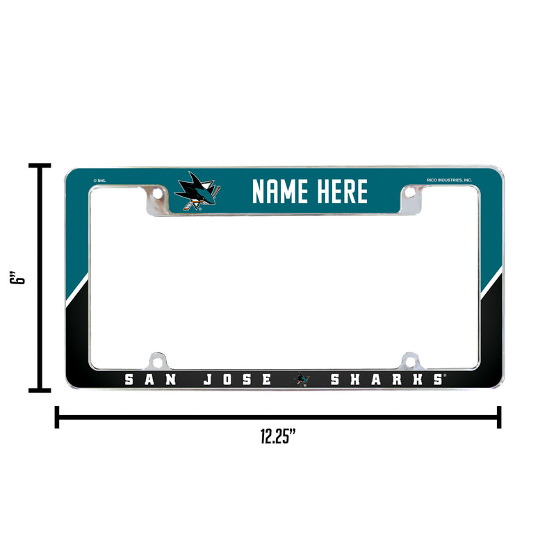 Sharks Personalized All Over Chrome Frame